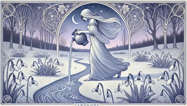 Aquarius taking water to the river
