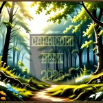 A British springtime woodland scene. A text overlay reads Capricorn April 2026.