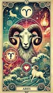 Aries zodiac sign as tarot card