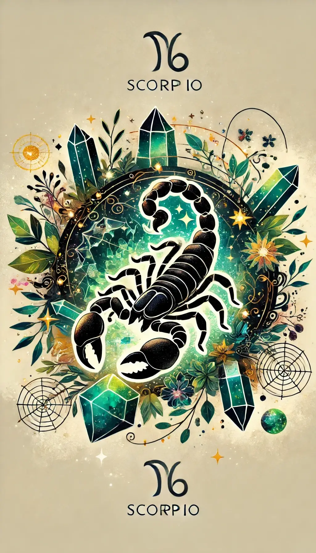 Crystals and Scorpio zodiac sign.