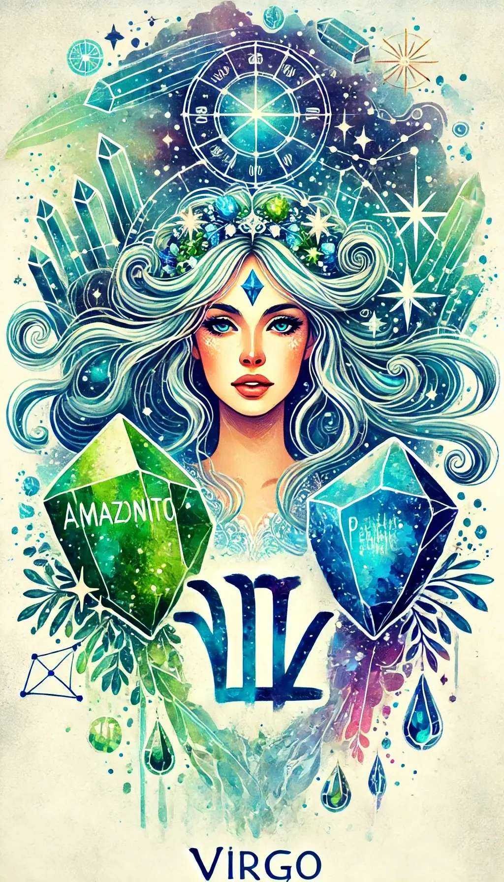 Crystals and Virgo zodiac sign.