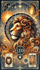 Leo zodiac sign as tarot card