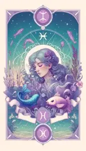 Pisces zodiac sign as tarot card