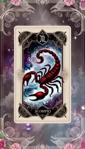 Scorpio zodiac sign as tarot card