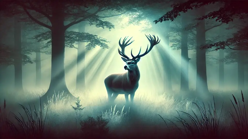 Stag in the mist