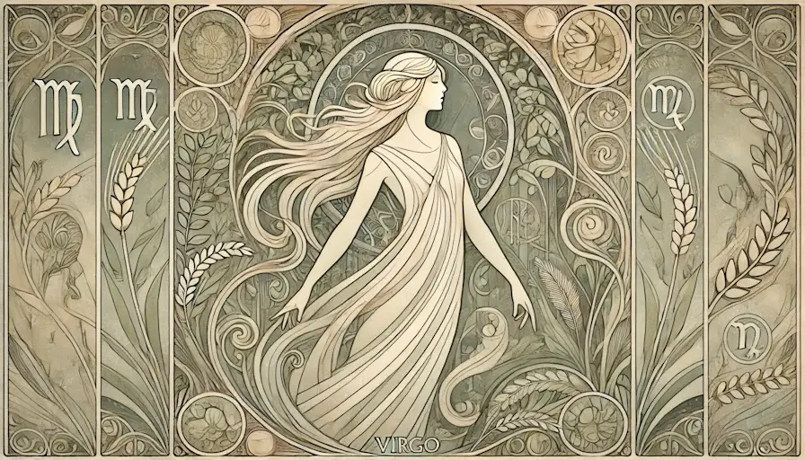Virgo's colours - beige, muted green and grey