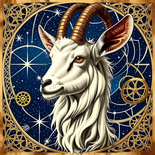 Capricorn the Goat in the space-time vortex.