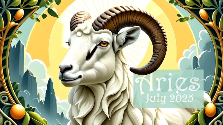 Aries the Ram on a sunny July morning