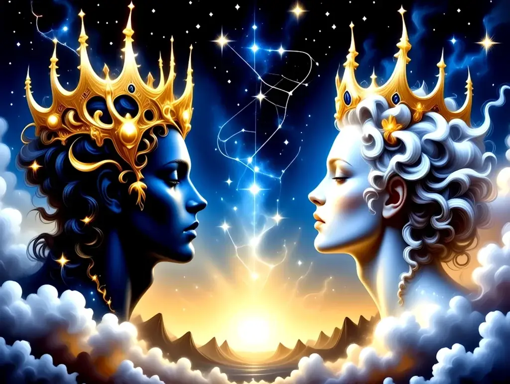 The Gemini twins against a starry sky